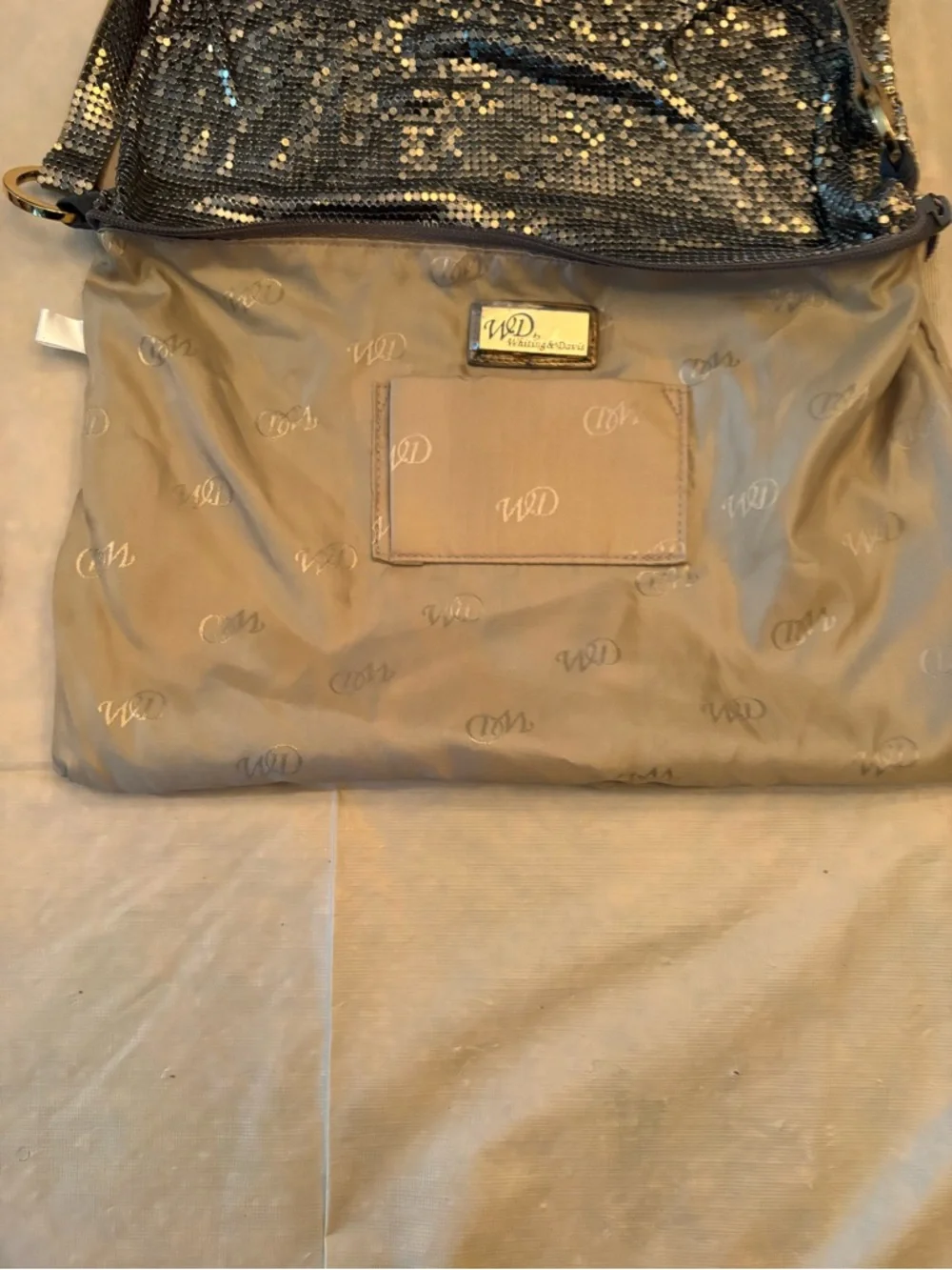 Whiting and David Metallic Mesh Stripe Shoulder Bag - Picture 4 of 9